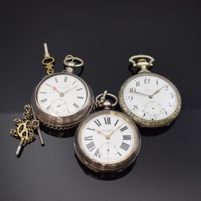 GEO. SHEPHERD schwere, englische Taschenuhr und 2 weitere Taschenuhren, England/Schweiz ca. 1890 - 1910, Schlüssel- / Kronenaufzug, 1.) Shepherd, ...