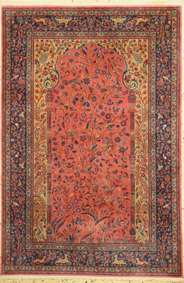 Keschan Kork fein, China, ca. 40 Jahre, Korkwolle mit Seide, ca. 187 x 127 cm, EHZ: 2