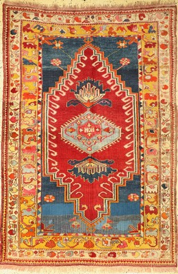 Antiker Melas, Türkei, um 1900, Wolle auf Wolle, ca. 185 x 130 cm, EHZ: 4