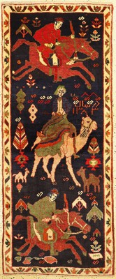 Gabbeh alt, Persien, datiert(1383) 1962 , Wolle auf Wolle, ca. 192 x 80 cm, EHZ: 2
