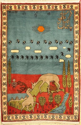 Abadeh Kork fein, Persien, ca. 40 Jahre, Korkwolle auf Baumwolle, ca. 150 x 105 cm, EHZ: 2