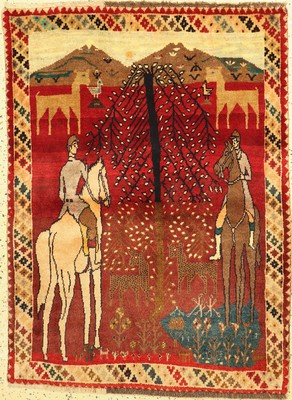Gabbeh alt, Persien, ca. 60 Jahre, Wolle auf Wolle, ca. 140 x 103 cm, EHZ: 2