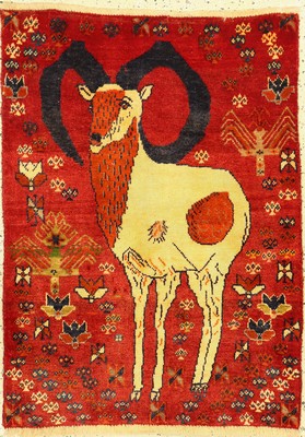 Gabbeh alt, Persien, ca. 60 Jahre, Wolle auf Wolle, ca. 112 x 83 cm, EHZ: 2