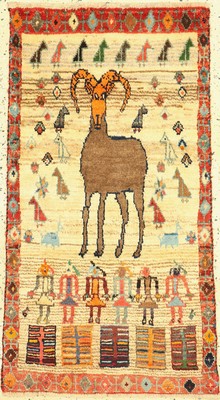 Gabbeh alt, Persien, ca. 60 Jahre, Wolle auf Wolle, ca. 135 x 75 cm, EHZ: 2