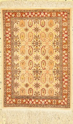 Hereke Seide fein, Türkei, um 1950, reine Naturseide, ca. 64 x 45 cm, EHZ: 1-2