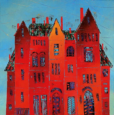 Vladimir Smahtin, geb. 1955 Moskau, lebt undarbeitet in Ludwigshafen am Rhein, Studium an der Kunstakademie Fraunskaya (Moskau), hier: Häuser, ...