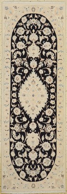 Nain fein(9 La), Persien, ca. 30 Jahre, Korkwolle mit Seide, ca. 208 x 71 cm, ca. 500.000 Kn/qm, EHZ: 1-2