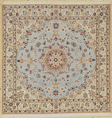 Nain fein(6 La), Persien, ca. 30 Jahre, Korkwolle mit Seide, ca. 105 x 105 cm, EHZ: 1-2
