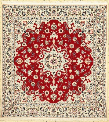 Nain fein(6 La), Persien, ca. 30 Jahre, Korkwolle mit Seide, ca. 107 x 101 cm, EHZ: 1-2