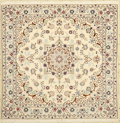 Nain fein(6 La), Persien, ca. 30 Jahre, Korkwolle mit Seide, ca. 104 x 102 cm, EHZ: 1-2