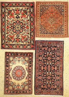 4 Lots Bidjar fein, Persien, ca. 40 Jahre, Korkwolle auf Baumwolle, ca. 120 x 70 cm, EHZ:1-2