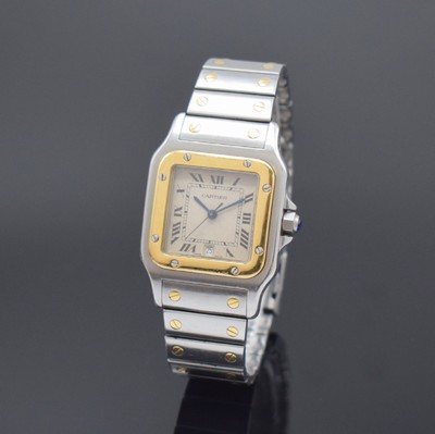 CARTIER Armbanduhr Santos Galbee Referenz 187901, Schweiz um 1995, quarz, Edelstahl/Gold kombiniert inkl. Gliederband m. Faltschl., Schmuckkrone, ...