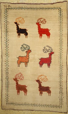 Gabbeh alt, Persien, ca. 60 Jahre, Wolle auf Wolle, ca. 262 x 160 cm, EHZ: 2