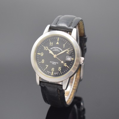 NAUTISCHE INSTRUMENTE MÜHLE GLASHÜTTE Sports M12 Herrenarmbanduhr in Stahl Referenz M12610, Deutschland um 2000, Automatik, Boden u. Krone ...