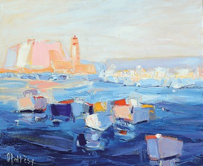 Jean-Pierre Maltese, geb. 1946, "Antibes", Öl/Lwd, expressive Spachteltechnik, links unten signiert, ca. 60x73cm, R. ca. 78x92cm