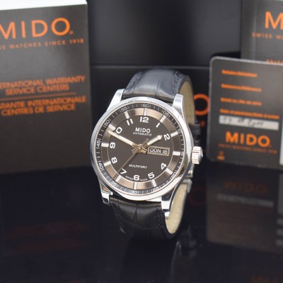 MIDO Multifort Herrenarmbanduhr in Stahl Referenz M005430 A, Schweiz verk. lt. beil. Pap. 09/2011, Automatik, beids. vergl. Geh., Boden u. Krone ...