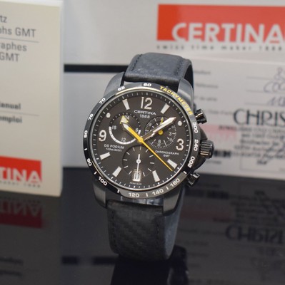 CERTINA DS Podium GMT Armbandchronograph in Stahl Referenz C001639 A, Schweiz verk. lt. beil. Pap. 03/2012, quarz, geschw. Geh., Boden aufgedr., ...