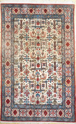 Ghom, Persien, um 1950, Korkwolle, ca. 216 x 136 cm, EHZ: 2, Flecken