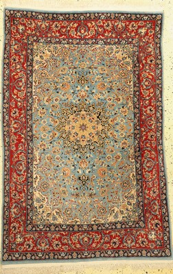 Esfahan fein, Persien, ca. 50 Jahre, Korkwolle auf Seide, ca. 159 x 100 cm, EHZ: 2