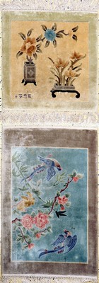 2 Lots China Seide, um 1960, reine Naturseide, ca. 95 x 62 cm, EHZ: 2, Fleckig
