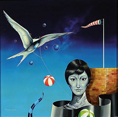 Gerd Flösser, 1936-2000 Gorxheimertal, verlorene Freiheit, Öl/Lwd, rückseitig betitelt, links unten signiert und dat. 74/75,ca. 70x70cm, R. ca. ...