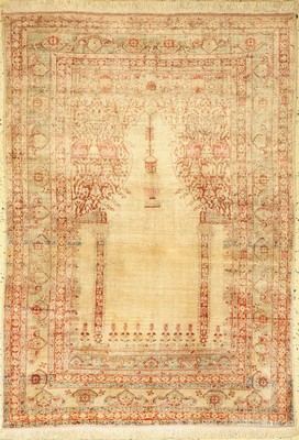Täbriz Seide antik, Persien, 19.Jhd, reine Naturseide, ca. 175 x 125 cm, EHZ: 2-3