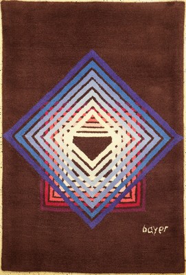 Bauhaus-Teppich, Handtufting, um 1940/1950,Wolle auf Baumwolle, ca. 178 x 121 cm, EHZ: 2
