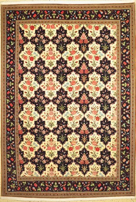 Ghom Kork fein, Persien, ca. 50 Jahre, Korkwolle auf Baumwolle, ca. 306 x 213 cm, ca.500.000 Kn/qm, gereinigt, EHZ: 1
