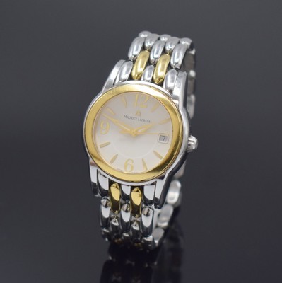 MAURICE LACROIX Damenarmbanduhr Serie Sphere Referenz SH1014, Schweiz um 2005, quarz, Stahl u. Gold komb., Boden gedr., Gliederband m. dopp. ...