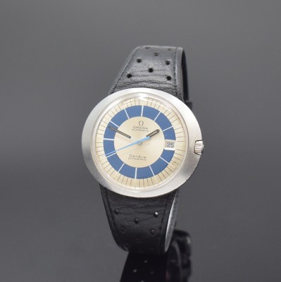 OMEGA Dynamic Automatic Herrenarmbanduhr in Stahl/Lederband Referenz 166.039, Schweiz um 1969, Automatik, Monocoque-Geh., orig. Glas u. Krone, silb. ...