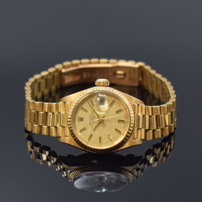 ROLEX Oyster Perpetual Datejust Damenarmbanduhr in GG 750/000 Referenz 6917, Schweiz um 1978, Automatik, Boden und Krone verschr., ab Herst. ...