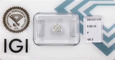 Loser Altschliff-Diamant 0.82 ct feines Weiß (F)/VS 2, IGI Report 06/23, verschweißt
