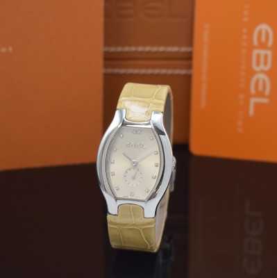 EBEL Beluga Damenarmbanduhr Referenz 9014G31, Schweiz um 2010, quarz, Edelstahlgeh. inkl. orig. Lederband m. orig. Faltschl., Boden 4- fach ...