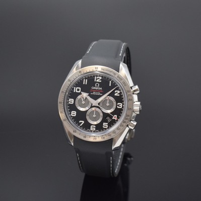 OMEGA Speedmaster Co-Axial Broad Arrow Chronometer Herrenarmbanduhr mit Chronograph, Schweiz um 2015, Automatik, beids. vergl. Edelstahlgeh., Boden ...
