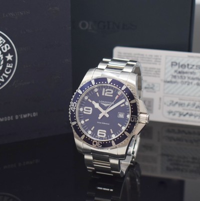 LONGINES Hydro Conquest Herrenarmbanduhr Referenz L3.840.4, Schweiz verk. lt. beil. Pap. 04/2022, quarz, verschr. Edelstahlgeh. m. eins. drehb. ...