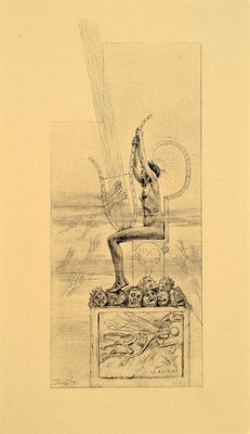 Felicien Rops, 1833 Namur-1898 Corbeil -Essonnes, Radierung "Ad Astra", betitelt und in der Platte signiert, Platte 22x15 cm, Blatt 24,5x17 ...