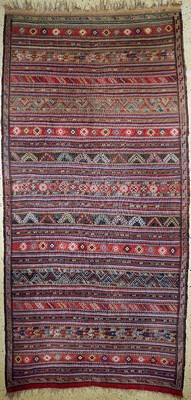 Kurdi Sumakh antik, Türkei, datiert 1334(1913), Wolle auf Wolle, ca. 420 x 204 cm,EHZ: 2