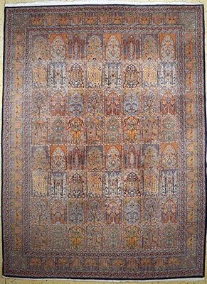 Kaschmir fein, Indien, ca. 50 Jahre, Korkwolle mit Seide, ca. 370 x 280 cm, EHZ: 3