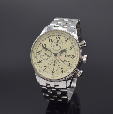 SINN Armbandchronograph Referenz 956, Automatik, Deutschland 1990er Jahre, verschr. und beids. vergl. Edelstahlgeh. inkl. orig. Gliederband m. dopp. ...