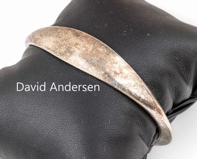 DAVID ANDERSEN Armreif, 925er Silber, Norwegen, außergewöhnliche Gestaltung, ca. 6.8x 6 cm, sign., ca. 55.3 g