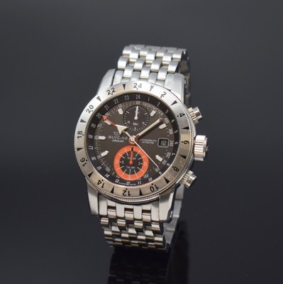 GLYCINE Herrenarmbanduhr Airman Referenz 3840, Automatik, Schweiz um 2011, Edelstahlgeh. inkl. Gliederband m. dopp. Faltschl., Boden, Krone und ...