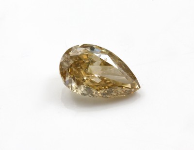 Loser Diamant, ca. 0.52 ct nat. fancy brownish greenish yellow/si1, facett. Tropfen, Gem Report Antwerp Zertifikat