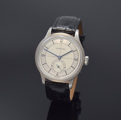LONGINES Heritage Classic Referenz L2.828.4 Herrenarmbanduhr in Stahl, Schweiz um 2020, Automatik, gedr. Geh., gewölbtes Saphirglas, silb. ...