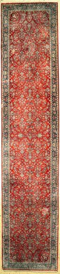 Hereke Seide fein, China, ca. 50 Jahre, reine Naturseide, ca. 370 x 80 cm, ca. 1,0 Mio. Kn/qm, Reinigungsbedürftig, EHZ: 2