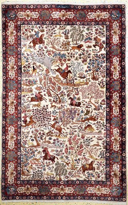 Lahor Kork fein, Pakistan, ca. 50 Jahre, Korkwolle auf Baumwolle, ca. 215 x 138 cm, EHZ: 2