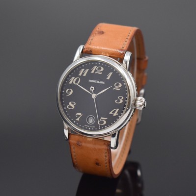 MONTBLANC Meisterstück Armbanduhr in Stahl Referenz 7027, Schweiz um 2010, quartz, gedr. Geh., Rand m. Gravur "MONTBLANC MEISTERSTÜCK", ...