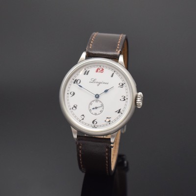 LONGINES limitierte Armbanduhr in Stahl Referenz L7.881.4, Schweiz um 2010, Automatik, mattiertes Scharniergeh., Lünette aufgedr., weißes Zifferbl. ...