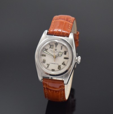 ROLEX Bubble Back Referenz 2940 Armbanduhr in Stahl, Schweiz um 1945, Automatik, verschr. Oystergeh. m. glatter Lünette, orig. Krone verschr., silb. ...