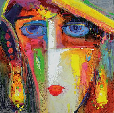 Abbas al Mosawi, geb. 1952, Acryl/Lwd, "Abstrakter Kopf", links unten sign., dat. 21, ca. 70x70 cm, Abbas Al-Mosawi zählt zu den ...
