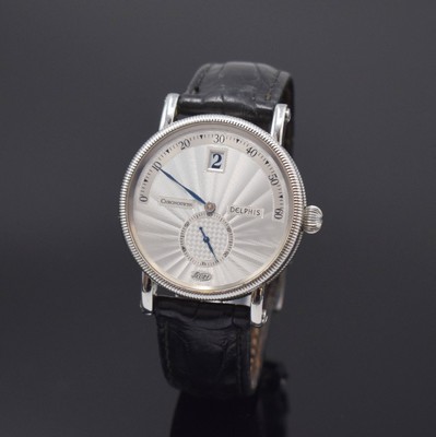 CHRONOSWISS Delphis Herrenarmbanduhr in Edelstahl Referenz 1423CH, Schweiz um 2000, Automatik, beids. vergl. Geh., Boden geschr., Lederband m. orig. ...